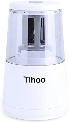Tihoo Automatic Smart Sensor Battery/Adapter Operated Electric Pencil Sharpener (White)