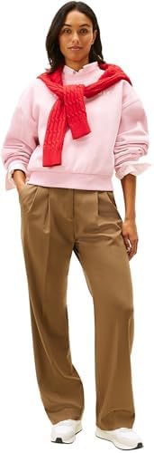 Damen Sweatshirt Corp Logo Relaxed Fit, Rosa (Bonita Pink), S