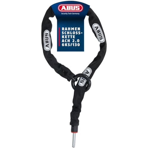 ABUS Rahmenschloss-Einsteckkette – Adaptor Chain 2.0 6KS – Kette zur Zweitsicherung des Fahrrads – 6 mm stark – 130 cm lang – Schwarz