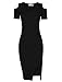 TAM Ware Womens Stylish Cut Out Shoulder Bodycon Knit Midi Dress