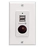 Magnadyne White Wall Mount 2 USB Charging Ports and 12V Power Outlet included with Wall Plate