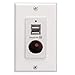 Magnadyne White Wall Mount 2 USB Charging Ports and 12V Power Outlet included with Wall Plate primary