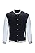 TRIFUNESS Varsity Jacket Letterman Jacket Baseball Jacket with Long Sleeve Banded Collar
