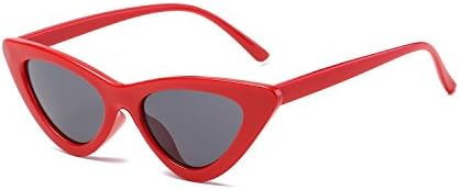 Clout Goggles Cat Eye Sunglasses Vintage Mod Style Retro Kurt Cobain Sunglasses (Red | Black)