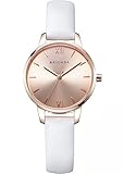 Nice Fashion Elegant Rose Gold Ladies Watch, Swiss Brand Leather Band Waterproof Rose Gold White/Beige/Black Dress Watch for Women on Sale 