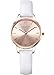 BRIGADA Women's Watch Nice Fashion Elegant Rose Gold White Leather Band Ladies Watch for Women Waterproof