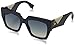 Fendi FF 0263 PJP Blue Plastic Square Sunglasses Blue Gradient Lens