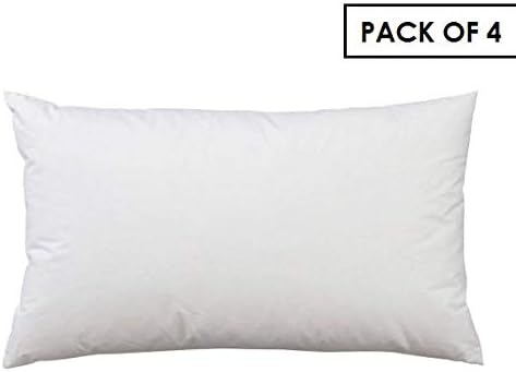 Urban Arts Microfibre Pure Virgin Conjugate Cushion Fillers - Pack of 4 Pcs | 12 x 18 Inches | White | Sofa Pillow, Cushion, Cushions for Sofa, Cushion Pillow, Sofa Pillow, Cushions for Bed