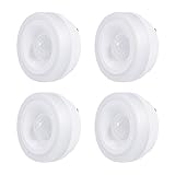 DORESshop Motion Sensor Night Light, Plug-in LED PIR Sensor Nightlight, Soft White 3000K, Auto on/off Wireless Wall Light for Bedroom, Hallway, Step, and Stairs, Energy Efficient, 4Pack â€¦