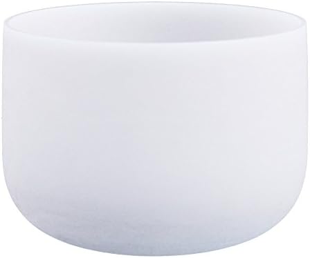 Ohm Store Third Eye Pineal Chakra Crystal Frosted Quartz Singing Bowl With Mallet And Ring, 10 IN