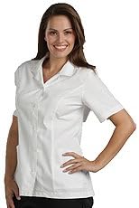 Peaches Uniforms Women's Notched Collar Solid Scrub Top XXX-Large White