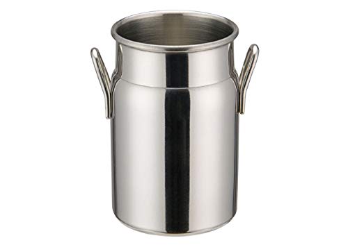 Winco DDSD-102S 2' Dia 3-1/8' Height Stainless Steel Milk Can with 2 Handles, Sauce Cup, Dipping Bowl