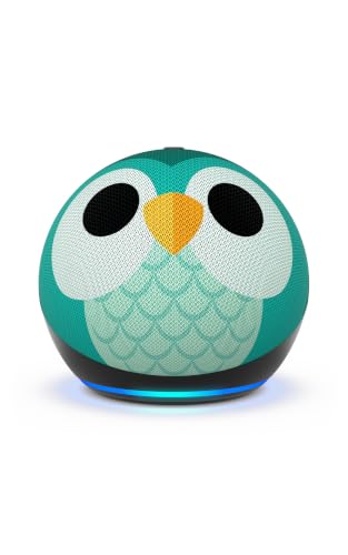 Echo Dot Kids (Neueste Generation) | Smarter WLAN- und Bluetooth-Lautsprecher | 1 Jahr Amazon Kids+ inklusive | Eulen-Design, mit Alexa+ Early Access