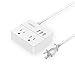6 Outlets Power Strip with 4 USB Ports, NTONPOWER Flat Plug Extension Cord 5 Ft, Overload Protection, Wall Mount, Compact Portable Desk Charging Station for Travel, Home Office, Dorm, Nightstand,White