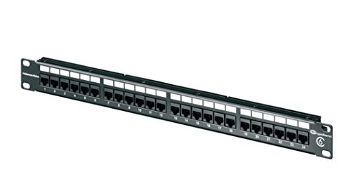 Hellermann Tyton PP110C624 Category 6 Universal 24 Port Patch Panel, 1U, Black