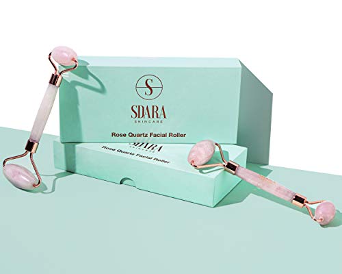 Rose Quartz Roller - Face Roller For Wrinkles, Eye Puffiness, And Sinus Pressure Relief - Rose Quartz Roller For Face - Facial Roller For Even Skin Tone - Quartz Roller - Rose Quartz Face Roller