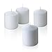 Light In The Dark White Pillar Candles - Set of 4 Unscented Candles - 3 inch Tall, 3 inch Thick -18 Hour Clean Burn Time.