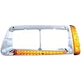 UNITED PACIFIC 32490 Headlight Bezel, LH, 14 LED, with Turn Signal, Amber LED/Amber Lens, for Freightliner FLD