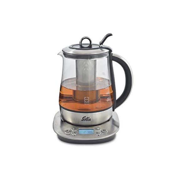 Solis Teekessel Digital 5515 Wasserkocher und Teekocher - Wasserkocher mit Temperatureinstellung und BrÃ¼hzeiten - LCD-Display - Warmhaltefunktion - Edelstahl - 1200W - 1,2L