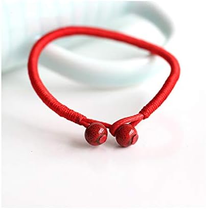 CAIYCAI 2Pcs/Lot Women Lucky Bracelets Bead Red String Ceramic Bracelets Bangles Handmade Lucky Jewelry About 21cm