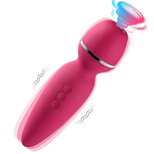 Real Air Sucking Mini Vibrator for Women, Double Head Wand Massager Clit Sucker Nipple Stimulator with 7 Powerful Suction and Vibration, Waterproof Adult G Spot Vibrators Sex Toys for Women for Sex