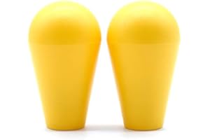 Arcity 2 Pcs Arcade Joystick Oval Bat Top Topper Knob Ball Top Handle Knob American Type Style Yellow and Yellow for Zippy SANWA SEIMITSU Arcade1up Machine Console Cabinet New, HY-PJ092-17