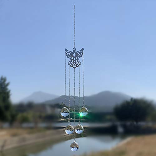 Simunliyg 3 Pcs Colorful Crystals Glass Sun Catcher Crystal Garden Suncatchers Prisms Hanging Ornament Pendants Chandelier for Window Décor, Home, Office, Cars, Wedding, Plants