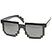 zeroUV Pixelated 8-Bit Black Sunglasses CPU Gamer Geek Novelty Glasses (Shiny Black)