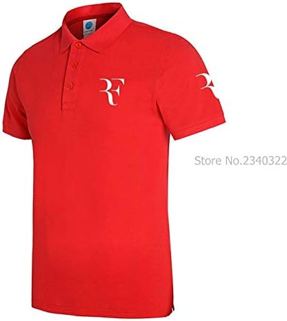 Men BrandRF roger federer Polos Short Sleeve Casual Business Work Polo shirt