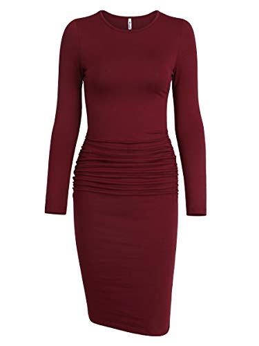 missufe bodycon dress Missufe Women's Crew Neck Long Sleeve Ruched Knee Length Bodycon Casual Dress 2025 Fitted Sundress (Army Green, X-Small) at Amazon Women's Clothing store