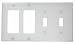 Leviton P2262-W 4-Gang 2-Toggle Decora/GFCI Device Combination Wallplate, Device Mount, White