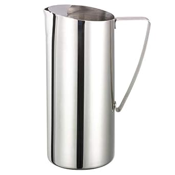pitcher stainless steel oz service slim guard brushed water without ice polished flash sorry player