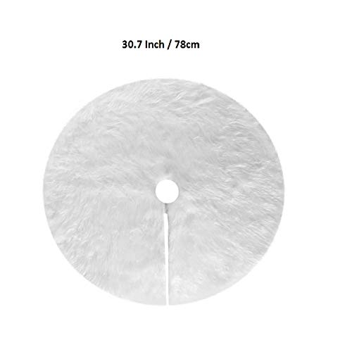 JANOU Christmas Tree Skirt White Plush Xmas Tree Decoration for Merry Christmas New Year Party Suppliers