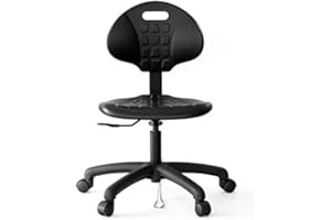 Chair Master - ESD Anti Static Ergonomic Polyurethane Chair Adjustable Height Heavy Duty Easy to Clean for Research, Laboratory and Cleanroom (Self Braking Casters, Medium Chair)