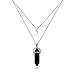 Cozylife Natural Stone MultiLayer Moon Choker Necklace Pendant Fashion Jewelry For Women Girls