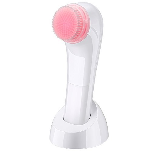 Facial Cleansing Brush, AVANTEK Waterproof Face Exfoliating Cleanser with 2 Soft Brush Heads and a Comb Massager, Innovative Red-Light Therapy