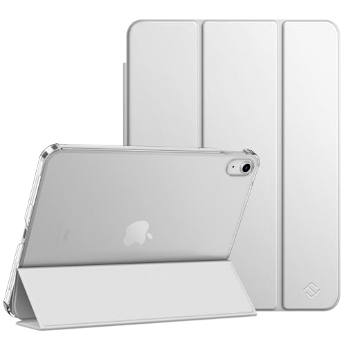 FINTIE Case for iPad A16 11th Gen 11 Inch 2025 and 10th Gen 10.9 Inch 2022 | Ultra Slim, Frosted Coloured Back Shell, Fold-back Stand, Auto Wake Sleep, for School or Office, Silver