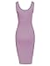 Tom's Ware Womens Elegant Sleeveless Dipped Hem Bodycon Midi Dress TWCWD106-PURPLE-US M
