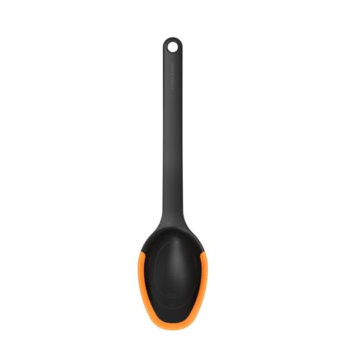 Fiskars Cuillère en silicone, Longueur : 29 cm, Plastique/Silicone, Functional Form, Noir/Orange, 1027299