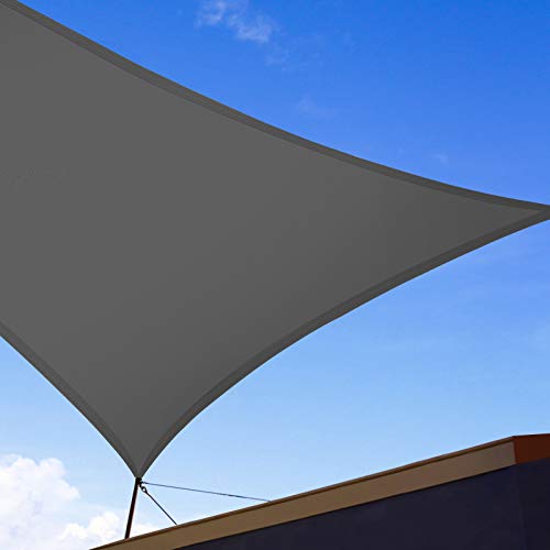 EUGAD Sonnensegel Rechteck 2x3m Sonnenschutz 200g/m² Garten Balkon Terrasse HDPE Wetterschutz atmungsaktiv Grau 0170ZYF – Bild 2