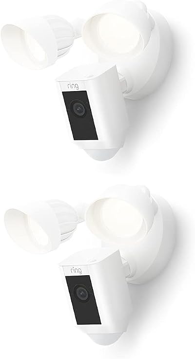 Ring Floodlight Cam Wired Plus Outdoor Security Camera 1080p 2000 Lumen