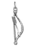 Sterling Silver Charm Bow and Arrow Archery Comes with a Split Ring