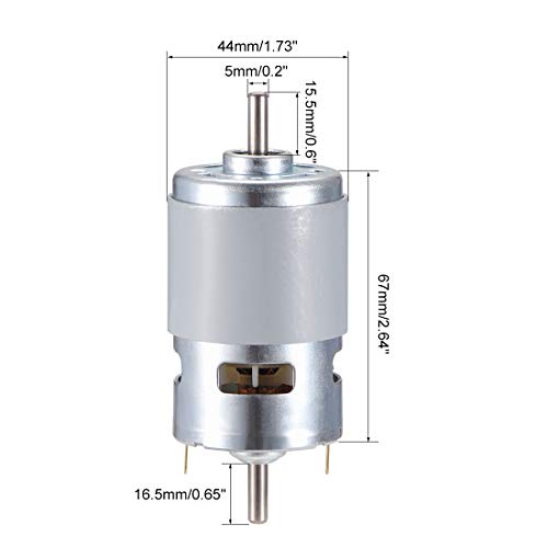 sourcing map Mikro DC-Motor 12V 4500 U/MIN 0,5A Magnetische Doppelwelle für RC Schiff Hobby – Bild 5