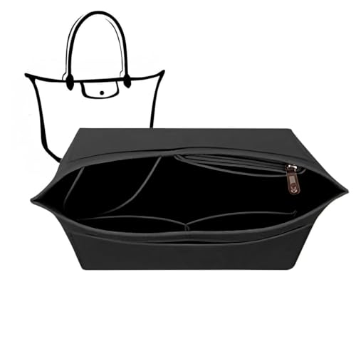 Charinor Premium Taschen Organizer für Longchamp, Taschenorganizer M aus Filz(SchwarzM)