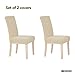 Deconovo Modern Elastic Spandex Parson Chair Slipcovers Easy to Clean Stretch Chair Covers for Dining Room Set of 2 Beige