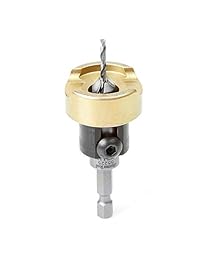 Amana Herramienta 55225 avellanador con punta de carburo con No Burning y no marring Tope de profundidad ajustable con no-thrust Ball Bearing, de 3 8 de diámetro x 3 32 Vástago Dia x 1 4 inch Quick Release Hex