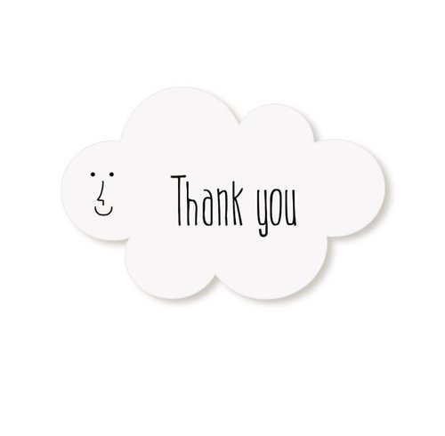 Thank you label envelopes stickers self-adhesive clouds…
