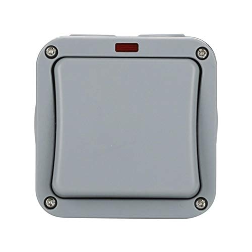 Rubeyul Waterproof Switch, Wetterfester Schalter Lichtschalter, Außenbereich Wasserdichter Wippschalteradapter für Den… – Bild 3