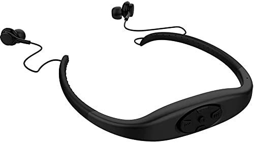 Hipipooo waterproof MP3 Bluetooth headset, 8gb music player/FM radio headset for swimming, diving and underwater sports