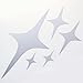 Mirror Wall Sticker, Home Inspira Silver Stars Mirror Wall Decor Removable DIY 3D Mirrors Wall Decals Acrylic Mirror Decorative Wall Art For Living Room Bedroom Celling 43pcs 
